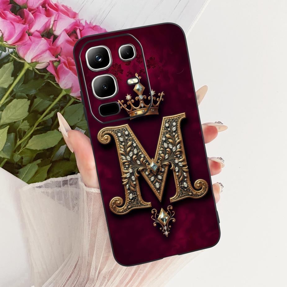 Für Infinix Note 50X 5G Hülle X6857B Luxus Krone Buchstaben Abdeckung Weiche Silikon Handyhülle Für Infinix Note 50X Note50X Fundas Taschen