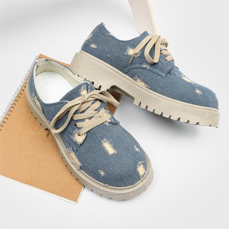 

Fashion Spring Men s Black Versatile Canvas Fashion Derby Shoes Luxury Thick Sole Trendy Perforated Designer Casual Workwear Board Shoes 39 синий