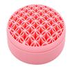 5 in 1 Makeup Brush Cleaner Mat Multifunctional Foldable Silicone Brush Cleaner with Drying Holder for Powder Puff Pink