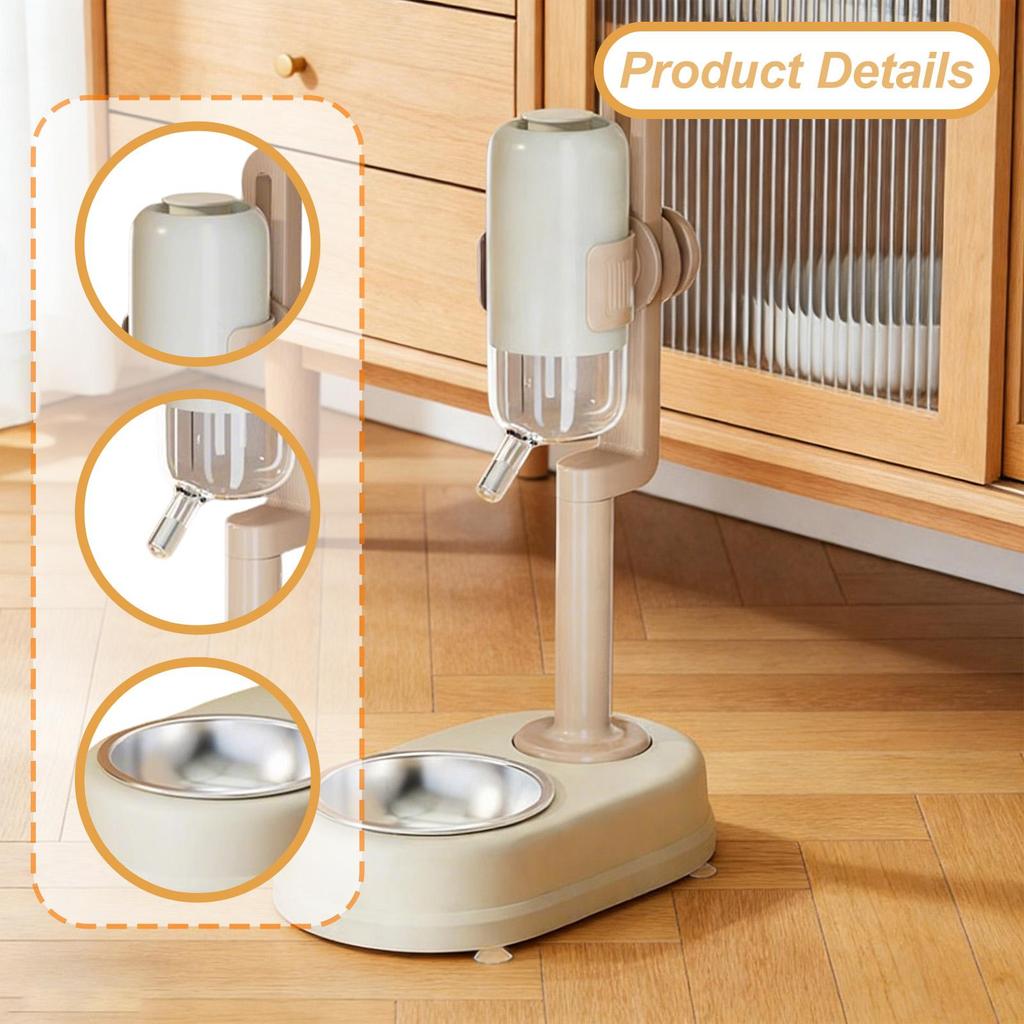 Leakproof Automatic Pet Water Feeder Detachable Bottle Suction Cup Base Elevated Drinking Bowl for Small Medium Dogs