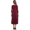 Women's Pleated A-line Midi Dress 45720 Sleeve Crew Neck Swing Dress Summer Beach Vacation Flowy