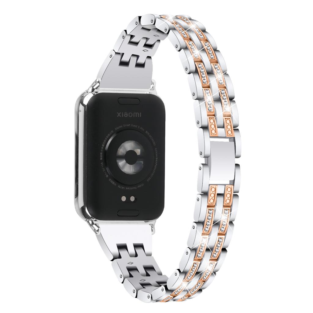 Metal Watch Strap for Xiaomi Redmi Watch 4 Bling Rhinestone Decor Bracelet Band
