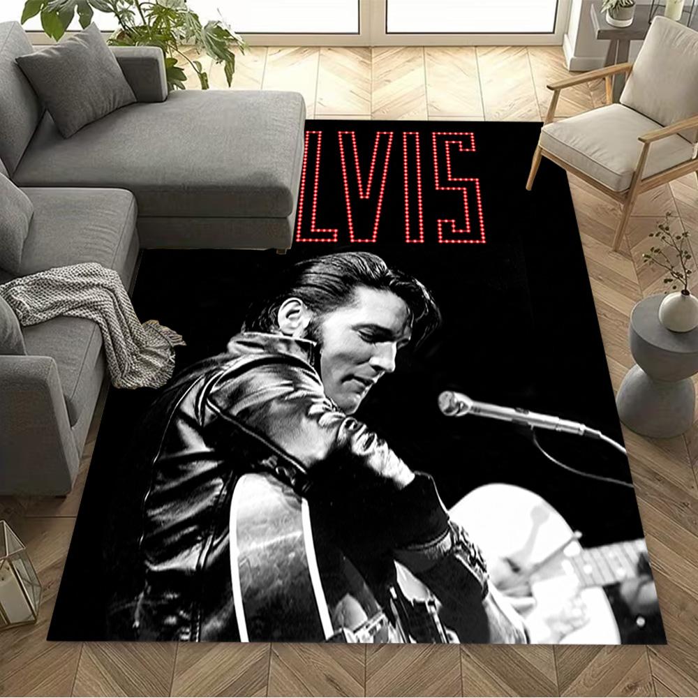 Tapis de sol Iconique d'Elvis Presley Parfait pour Bureau Salles de jeux Salle à manger Entrée Tapis Antidérapant Décor de Bureau Anime Cadeau de Fête de Mariage
