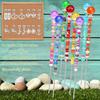 Chunful 176 Pcs Garden Stakes Fairy Wand Garden Stakes with Crystal Stopper Top Beaded Round Glass Bead Antique Silver Bail Beads with Pendant Silver