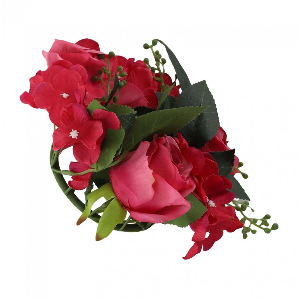 20cm Kerzenständer Kranz Künstlicher Rosen Kerzenständer Kranz Europäisch