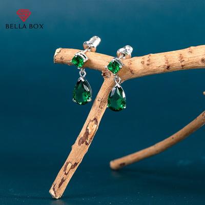 Fashion Female Green Cubic Zircon Drop Earrings Elegant Accessories Luxury Women Earrings For Party New Trendy Jewelry