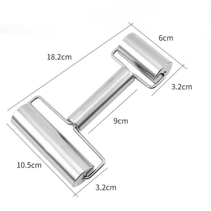 Pastry Pizza Roller, Smooth Non Stick Stainless Steel Rolling Pin Time-Saver Pizza Dough Roller for Home Kitchen Baking Cooking