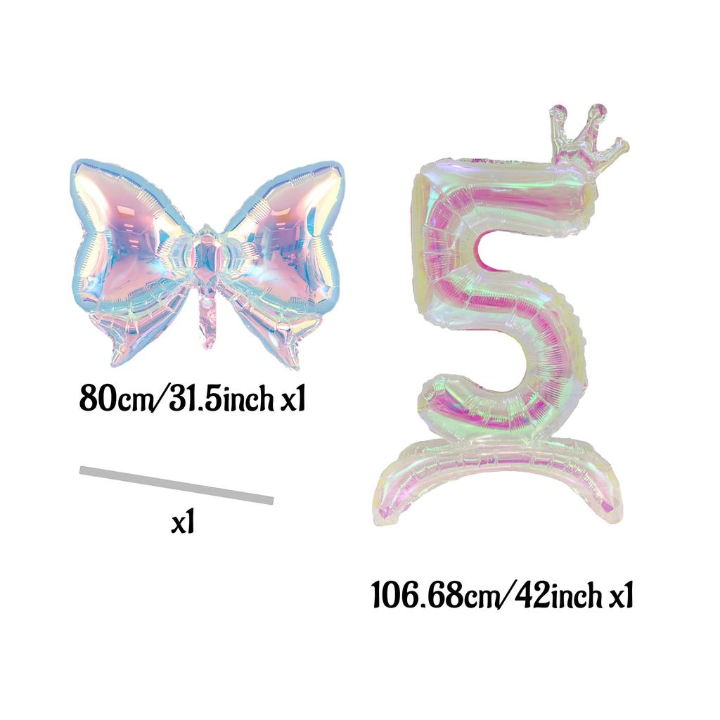 2 digital colorful transparent bow balloons for graduation, wedding, baby shower, anniversary, and birthday party decoration