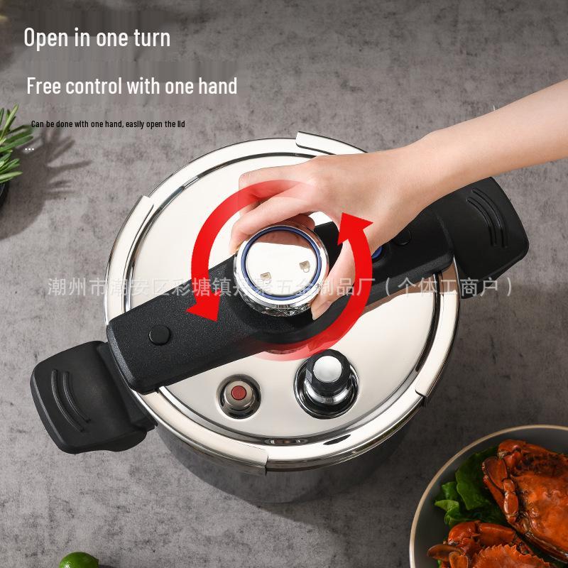304 Triple-Layer Steel Thick Pressure Cooker - Large Capacity, Explosion-Proof Design for Gas and Induction Cooking