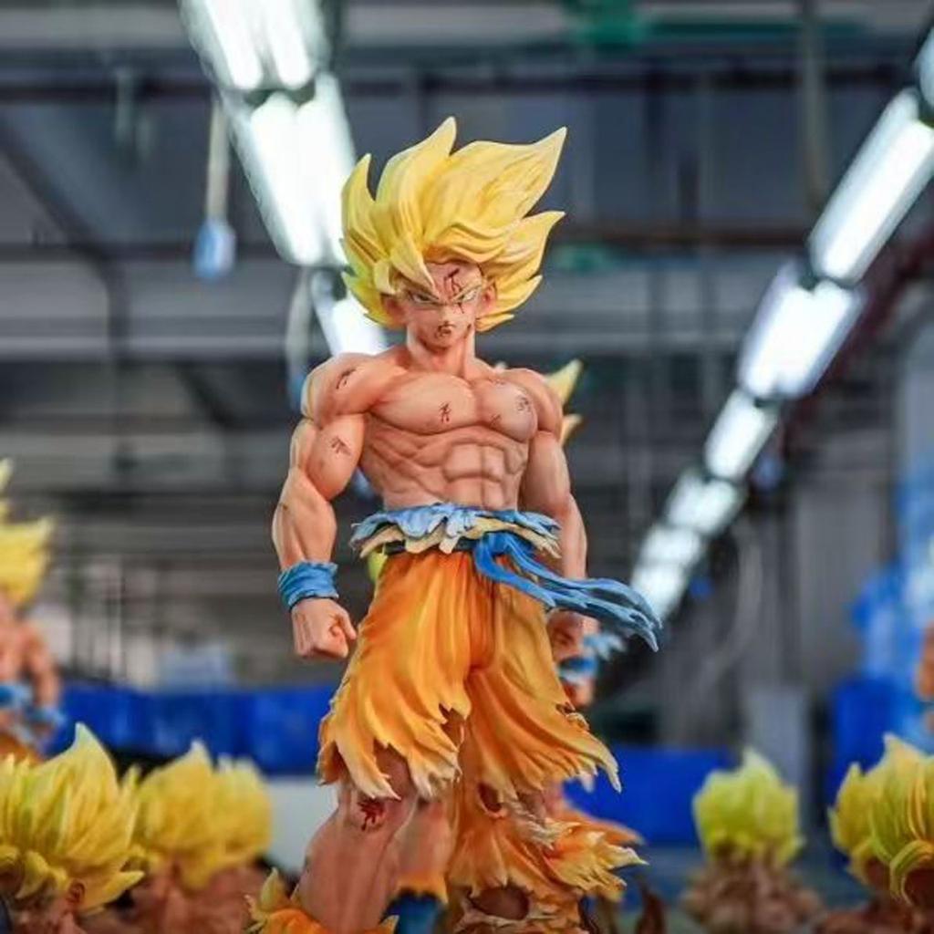 35cm Dragon Ball Anime Figures Chu Chao Battle Damage Goku Action Figure Models Pvc Statue Toys Decoration Collect Kids Gifts
