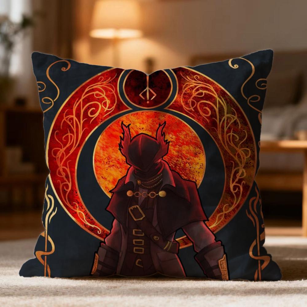 Fashion BBloodborneed Cushion Cover Soft Washable Pillow Case Multi-Scene for Couch Bed Travel Office Use
