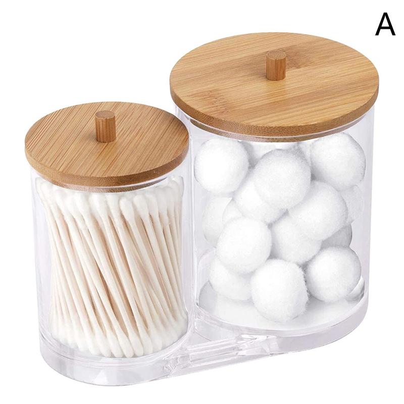 

1 шт., контейнер для хранения ватных палочек, портативный круглый контейнер, 2 в 1, бытовая косметика, ватный тампон, хранение и удаление макияжа, ватный ящик
