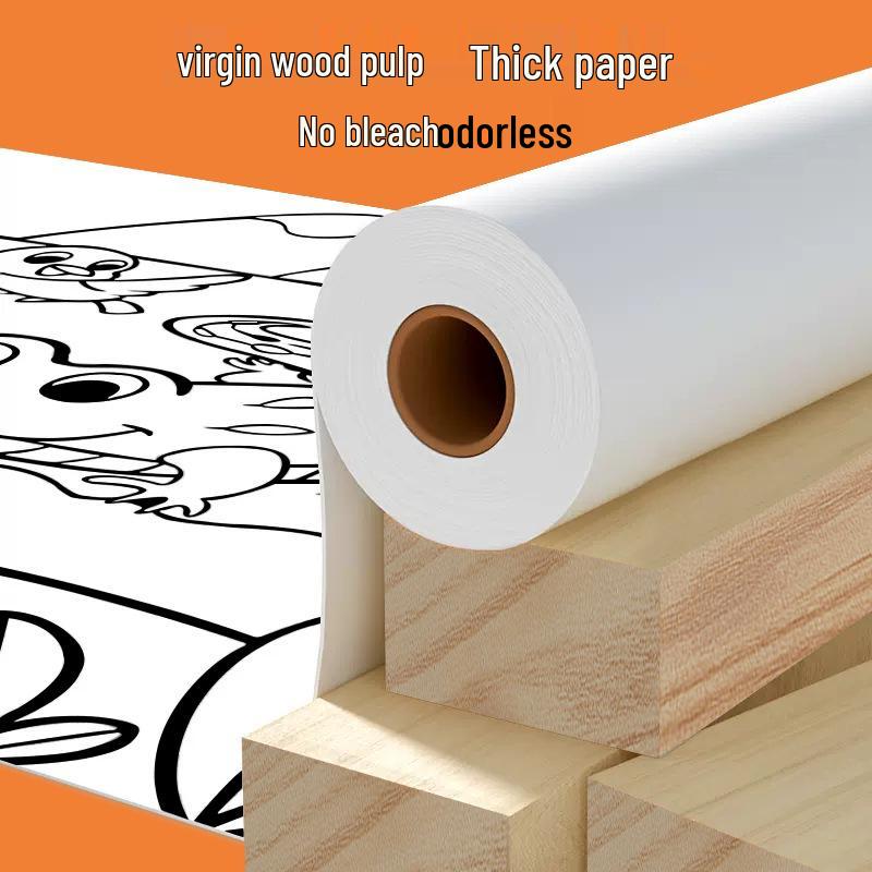 Children's Scroll Coloring Paper - Large Canvas for Doodle & Draw - Wall-Adhesive for Kindergarten & Baby Art