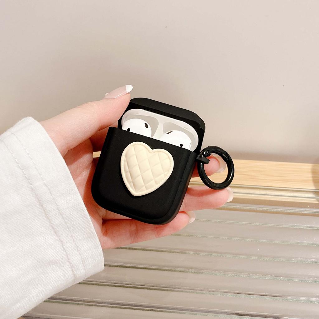 Matte Ins 3d Love Relif Heart Cute Couple Earphone Case For Apple Airpod Pro 1 2 3 Wireless Bluetooth Headset Charging Box Capa