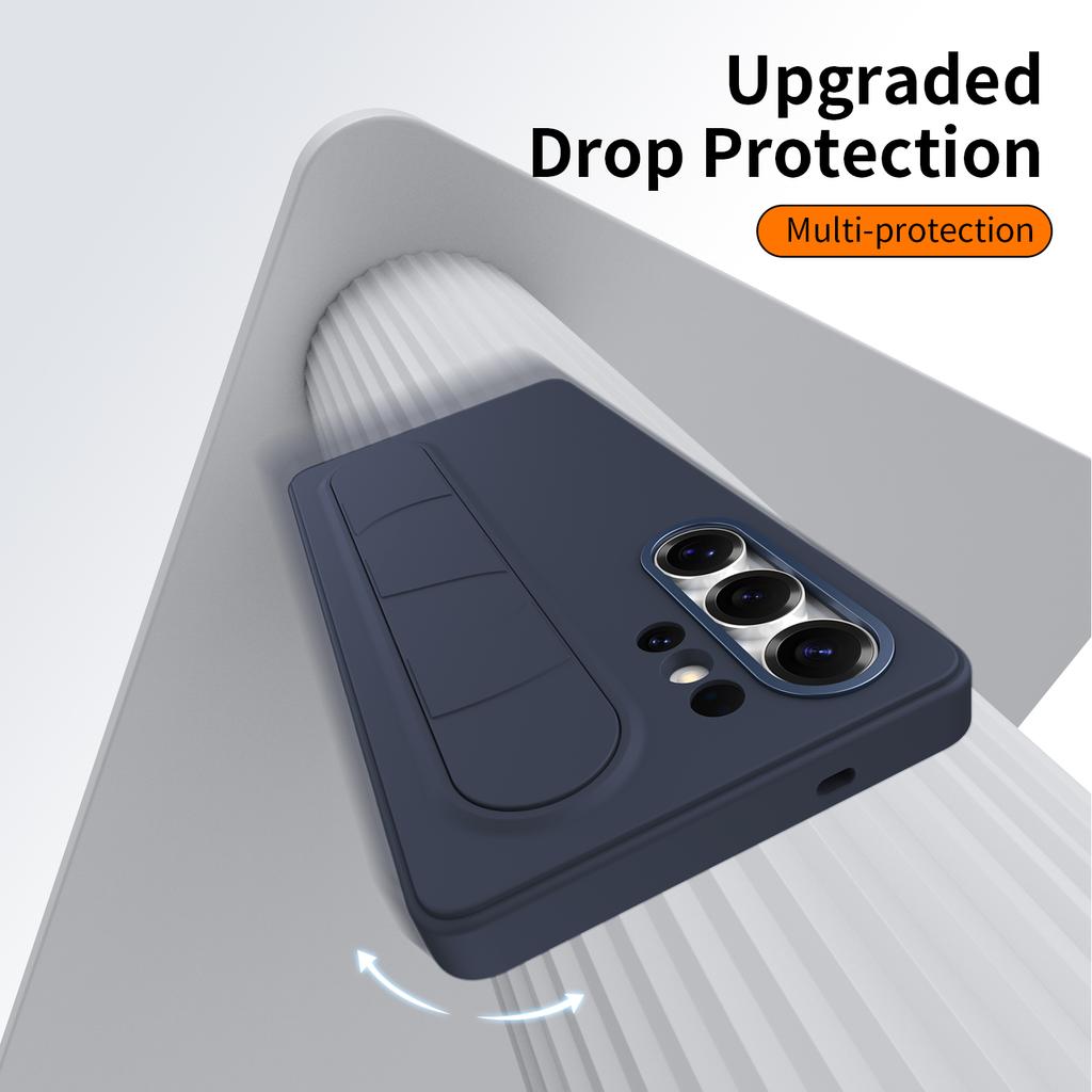 For Samsung Galaxy S24 Ultra Case Smart Key Invisible Wristband Kickstand PC+Silicone Phone Cover