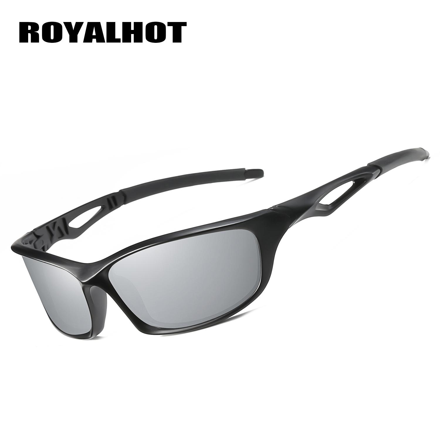 

Спортивні сонцезахисні окуляри RoyalHot унісекс із поляризованою порожнистою оправою, вінтажні сонцезахисні окуляри, ретро-окуляри, UV400 білий