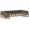 Outdoor Sofa Set with Cushions 10 Pcs Natural and Anthracite
