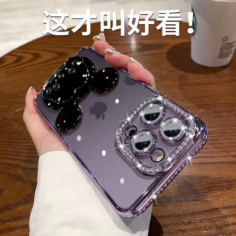 Advanced Goddess for IPhone 17 Promax Diamond Set Phone Case for Apple 16 Cartoon Stand 15 Anti Drop Tide For Apple 17