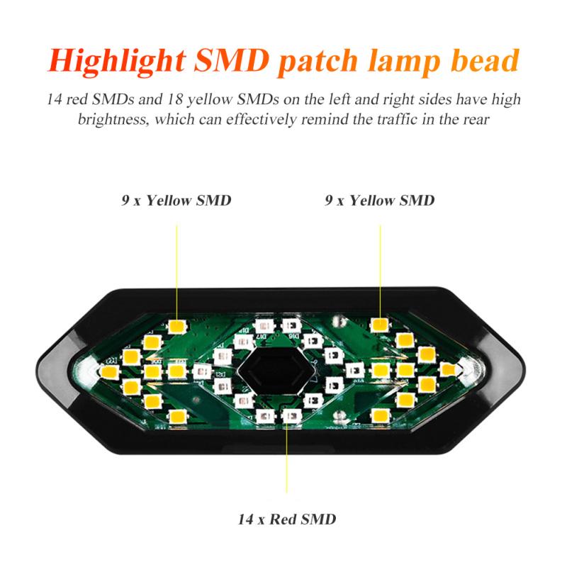 Fahrrad Hinten Schwanz Licht Anzeige Wasserdicht Usb Aufladbare Drahtlose Fernbedienung Blinker