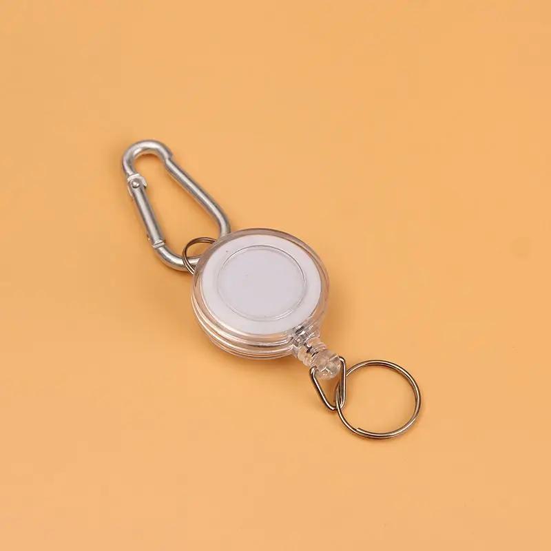 

Customized Hanging Buckle For Outdoor Mountaineering Retractable Circular Plastic Chest Badge Work Badge With Easy Pull Buckle білий
