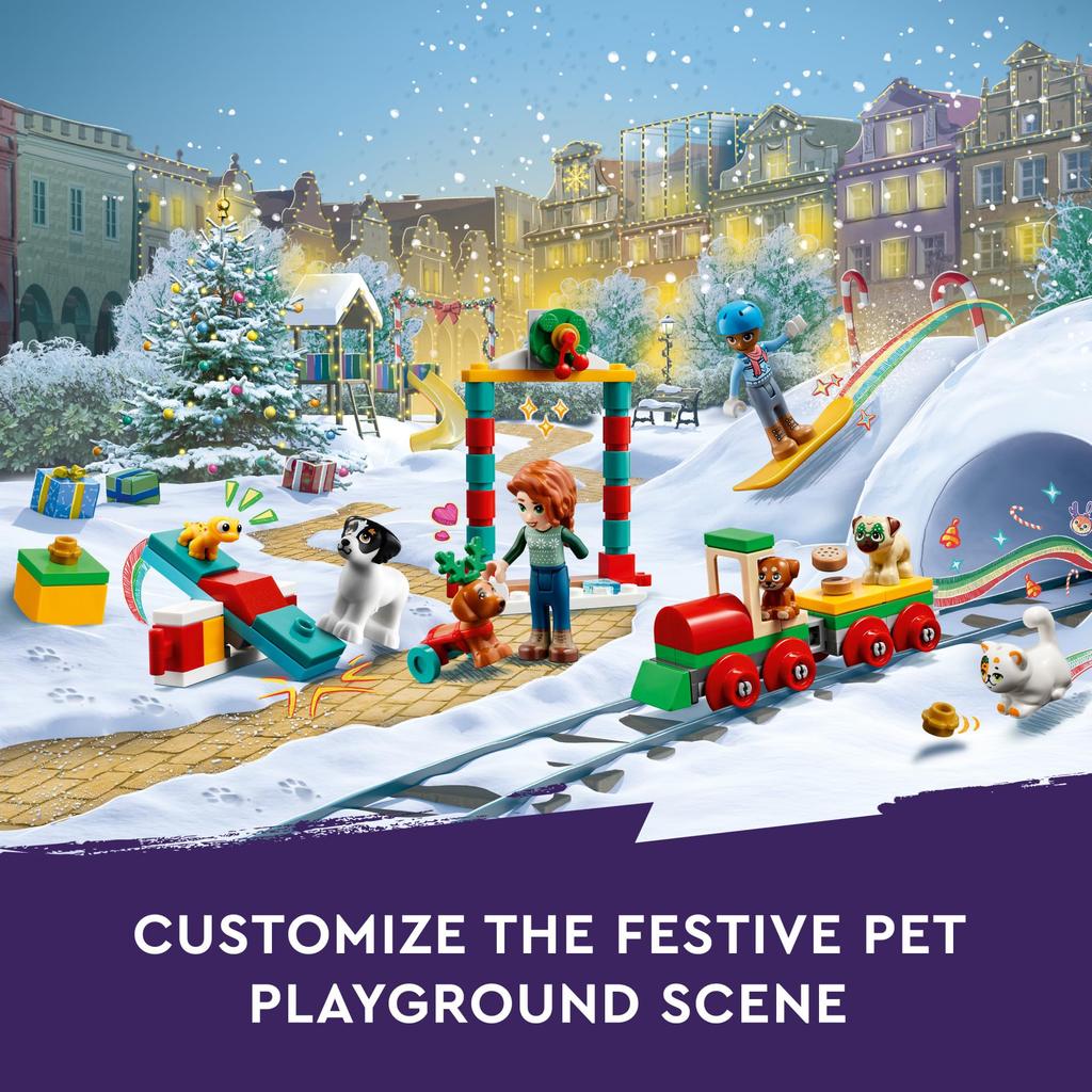 LEGO Friends 2023 Advent Calendar 41758 Christmas Holiday Countdown Playset with 24 Collectible Daily Surprises, 2 Mini-Dolls and 8 Pet Figures