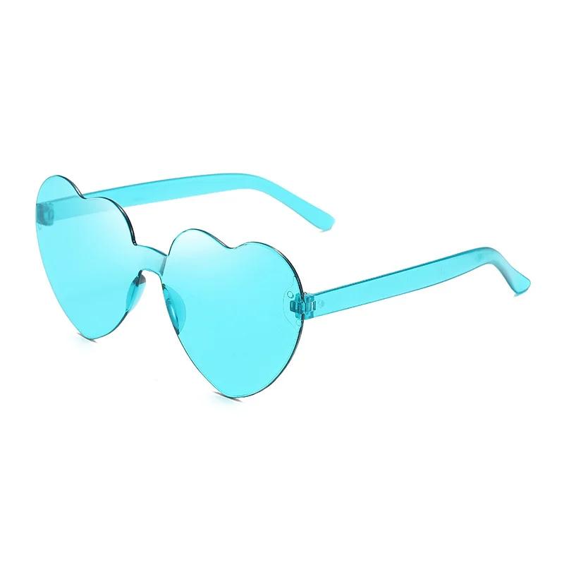 

Cute Heart Shaped Sunglasses Fashionable Frameless Solid Color Beach Vacation Shades Womens Stylish Decorative Sun Glasses