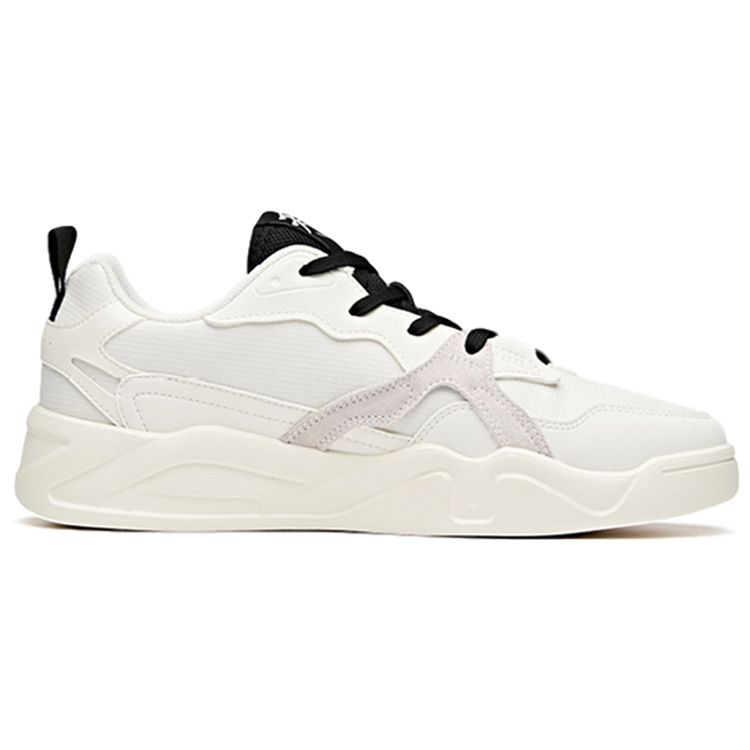 Anta Synthetic Leather Non-Slip Shock Absorbing Wear-Resistant Low-Top Sneakers Men Sneakers Black White 112038046-1