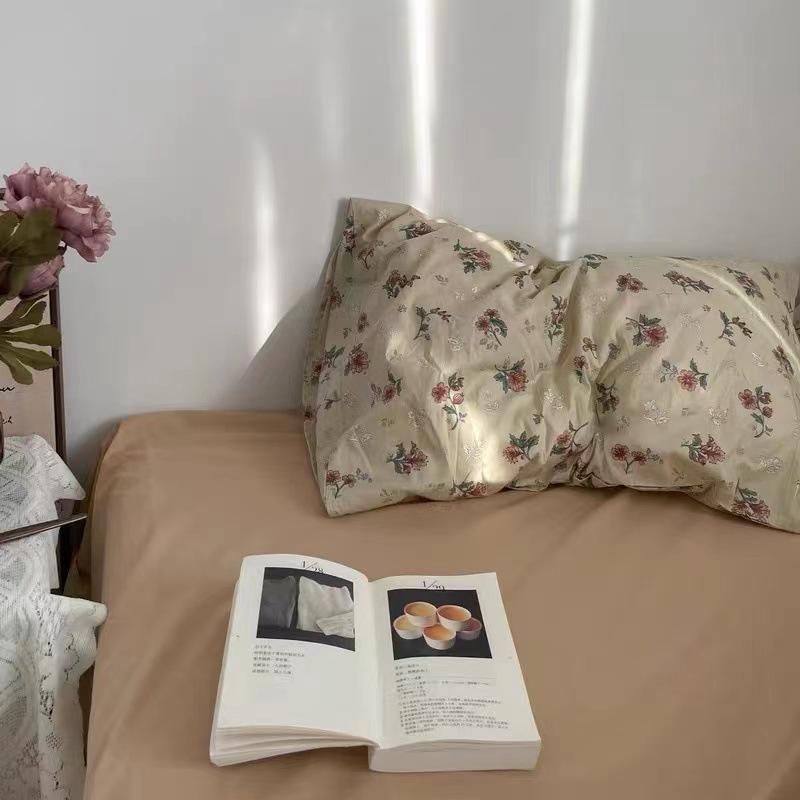 Korean Style 60s Cotton Floral Pillowcase 48x74cm - Single Piece