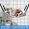 Pedgot 3 Pack Reversible Cat Hanging Hammock with Adjustable Straps and Hooks Double-Sided Pet Cage Hammock Hanging Bed Resting Sleepy Pad for Small