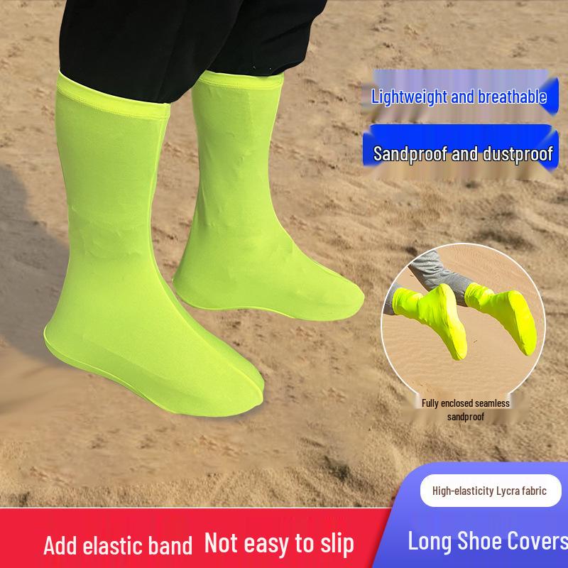New High-Top, Elastic, Sandproof Shoe Covers for Outdoor Hiking & Team Travel; Custom Logo Option Available.