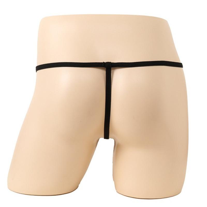 Mini Thong Men'S Penis Pouch Hole Erotic Lingerie Sexy T-Back G-String Bikini Underwear Roleplay Nightwear Front Open Underpant