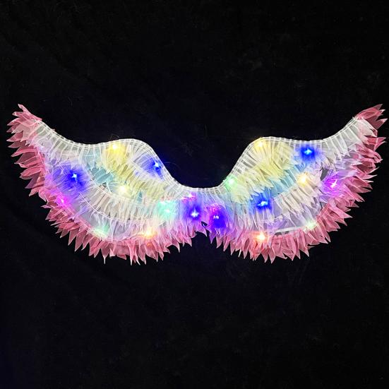 Angel Wings for Adults Kids Angel Feather Wings Costume with Elastic Straps for Halloween Christmas Cosplay Party