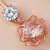 Belly Button Rings Stainless Steel Hollow Flower Dangle Body Piercing Jewelry Rhinestone Navel Ring for Women