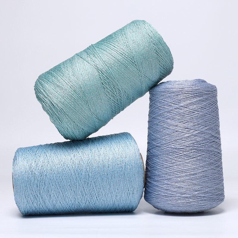 Multi-Color Lurex Glitter Lace Yarn Hand Woven Shiny Metallic Thread for Handmade DIY Knitting Sweaters Hats Scarves