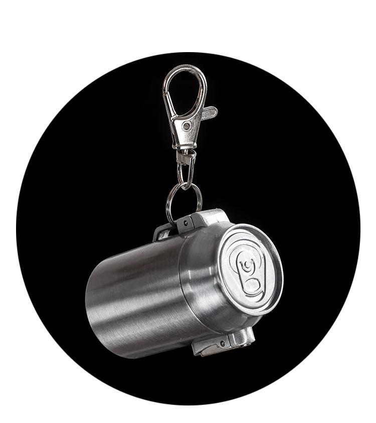 Stylish Metal Portable Ashtray & Cigarette Case with Pop-Top and Carabiner