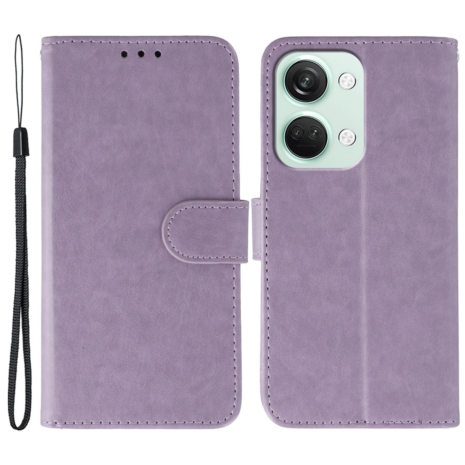 

For OnePlus Nord 3 5G Cases PU Leather Flip Wallet Phone Cover with Strap Purple