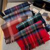 Small wool classic plaid simple winter fringed warm scarf female scarf student style