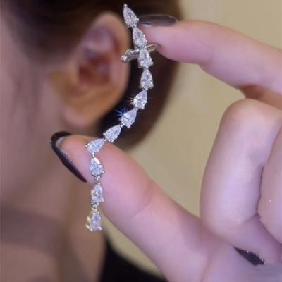 1 Stück Luxus-Zirkon-Ohrringe, elegante Hängeohrringe, Clip-Ohrringe, Damenschmuck-Accessoire