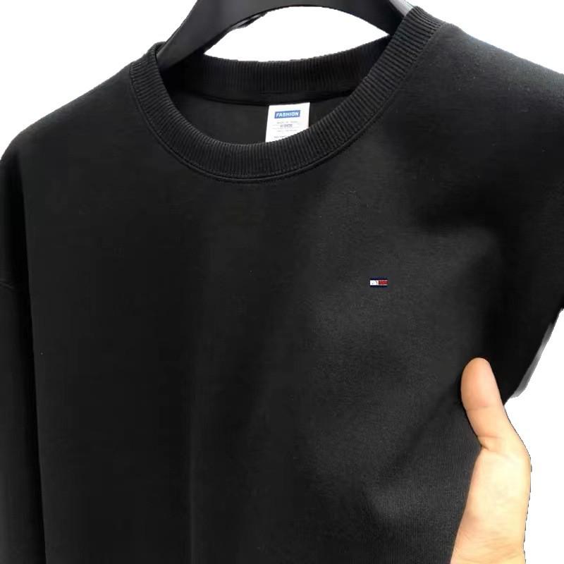 Genuine Tommy Men's Loose Fit Casual Hoodie - Long Sleeve, Plain Color, Stylish for Autumn