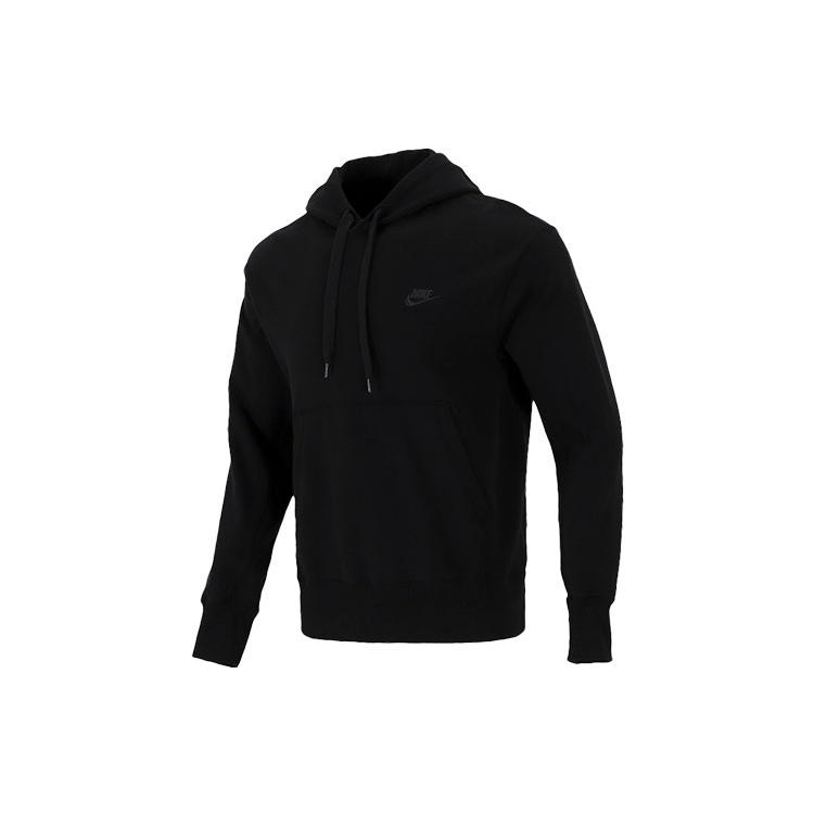 Men s Nike Sportswear French Terry Embroidered Logo Solid Color Black DA0024-010 L