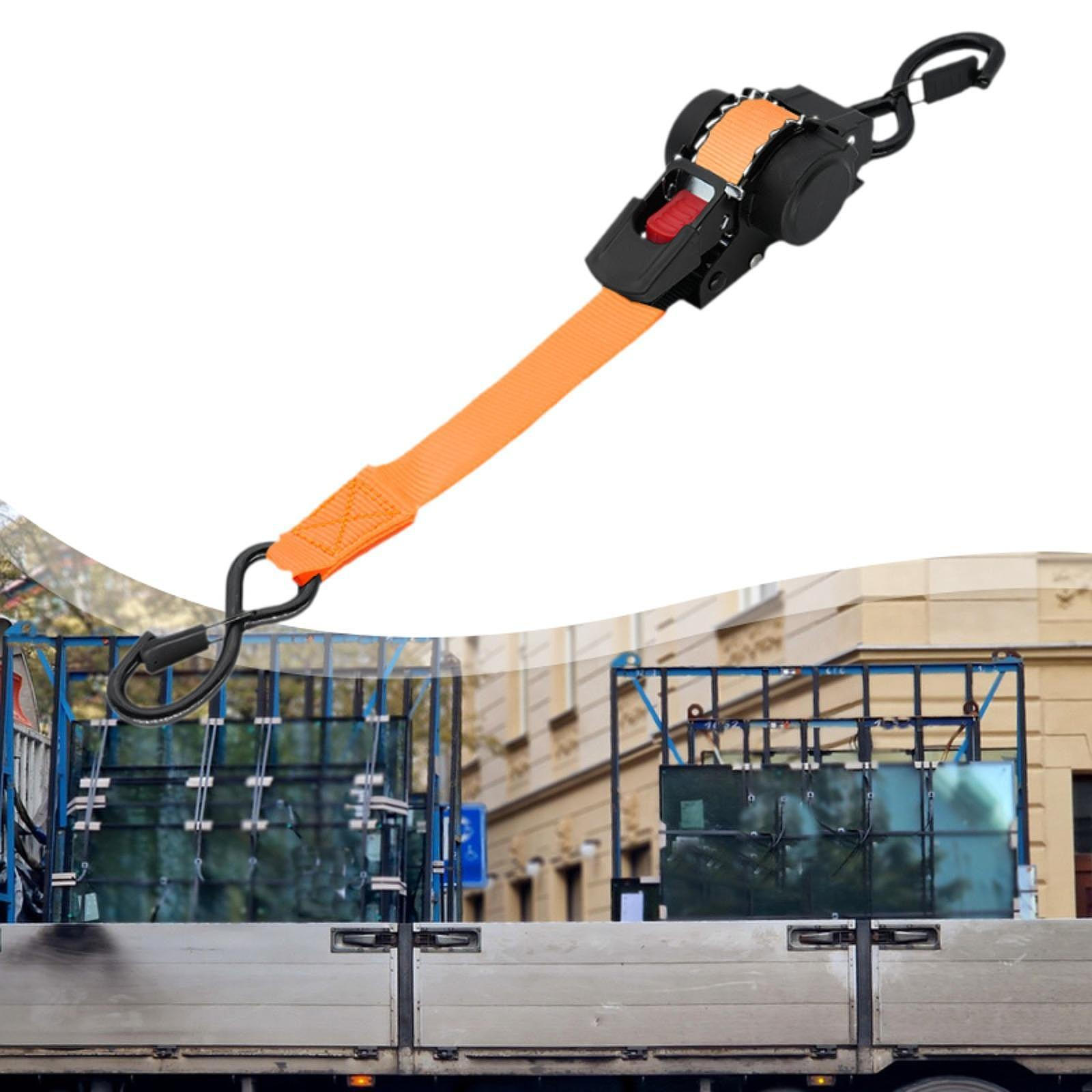 Retractable Ratchet Strap Tie Down Straps 681kg Break Strength Packing Belts Luggage for Truck