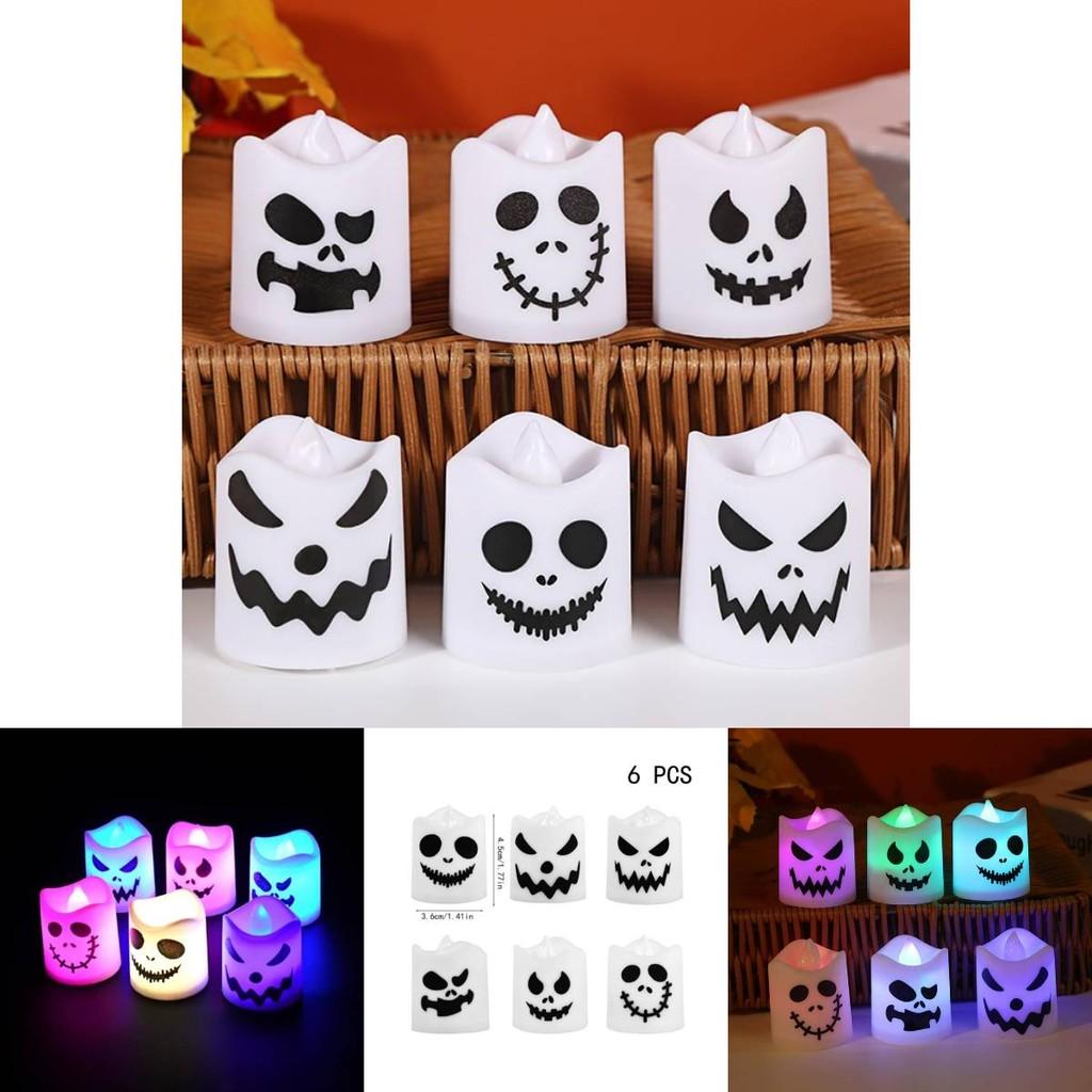 Multicolor Ghost Led Candle Lamp For Halloween Party Decorations And Atmosphere