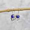 Natural Lapis Lazuli Earrings Lapis Earrings for Women Sterling silver nature inspired Leafy design earrings Gemstone earrings for her