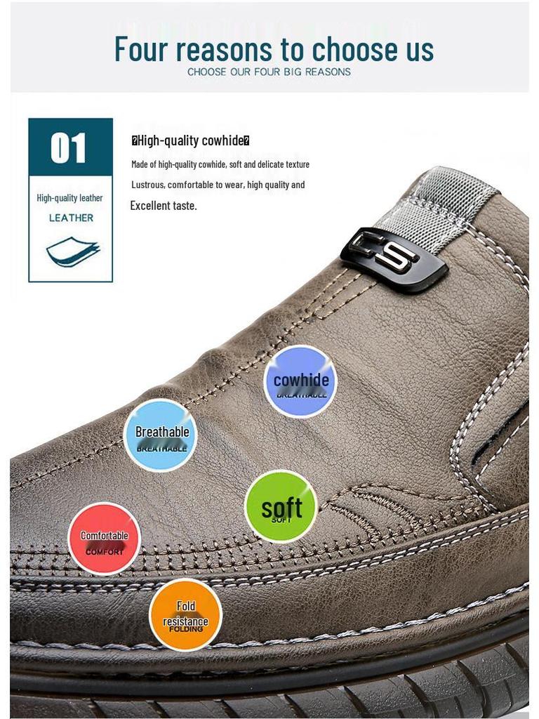 Men's Soft Leather Non-Slip Casual Business Shoes