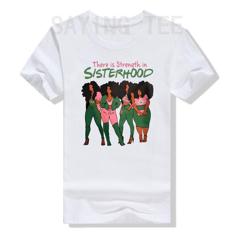 There Is Strength In Sisterhood Black History Melanin Queen T-Shirt African American Sisters Graphic Tee Top Afro Sistas Clothes