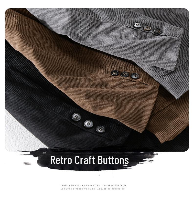 Men's Slim-Fit Corduroy Jacket, Versatile Autumn Business Casual W806