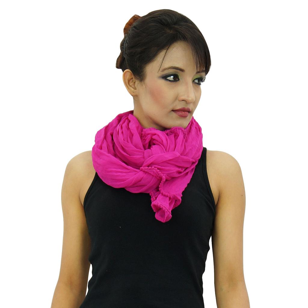 Chiffon Blend Dupatta Long Stole Women Neck Wrap Indian Scarves Chunni