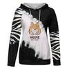Women's Fashion Leisure Christmas Party Printed Long Sleeve Corgi Sweater Hooded Pullover Top