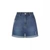 Neue Sommer Damen Straight-Leg, Slim-Fit, Abgenutzte und Hochgekrempelte Denim Shorts