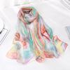New Women's Air Conditioning Thin Silk Scarf  Silk Emulated Silk Versatile Silk Scarf  Sun Protection Scarf  Colorful Scarf